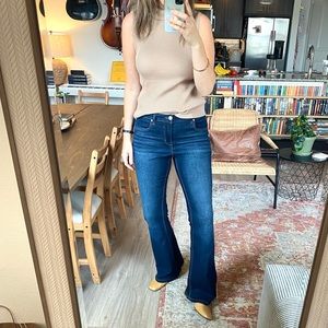 1822 Denim Dark Wash Flare Jeans, Size 12 Tall